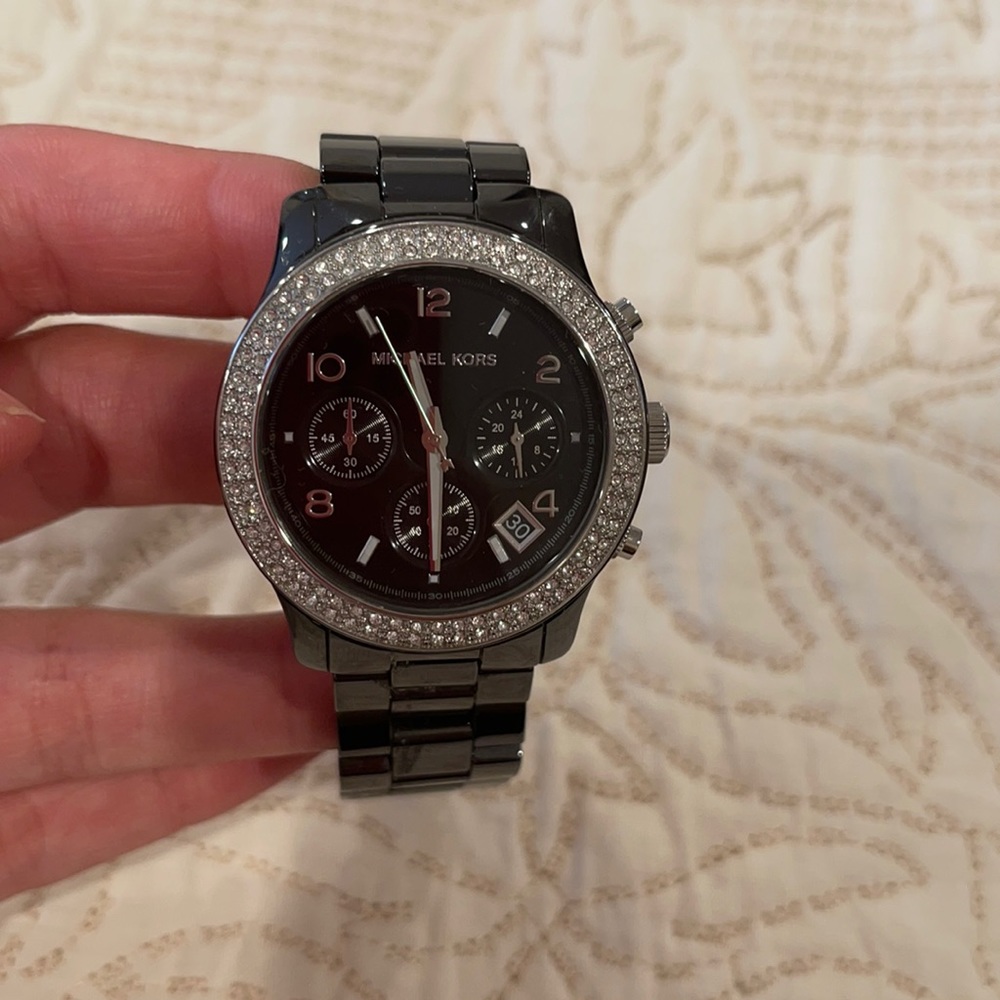 MICHAEL KORS Black Ceramic Chronograph Watch 39 mm